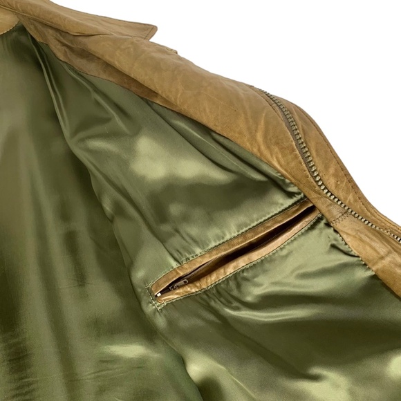 M Julian for Wilson’s Leather Tan Distressed Leather Bomber/Aviator Jacket - Picture 9 of 16